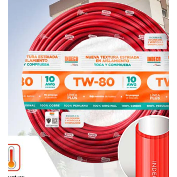 Cable TW-80+ Plus estriado · Indeco — Cables y conductores