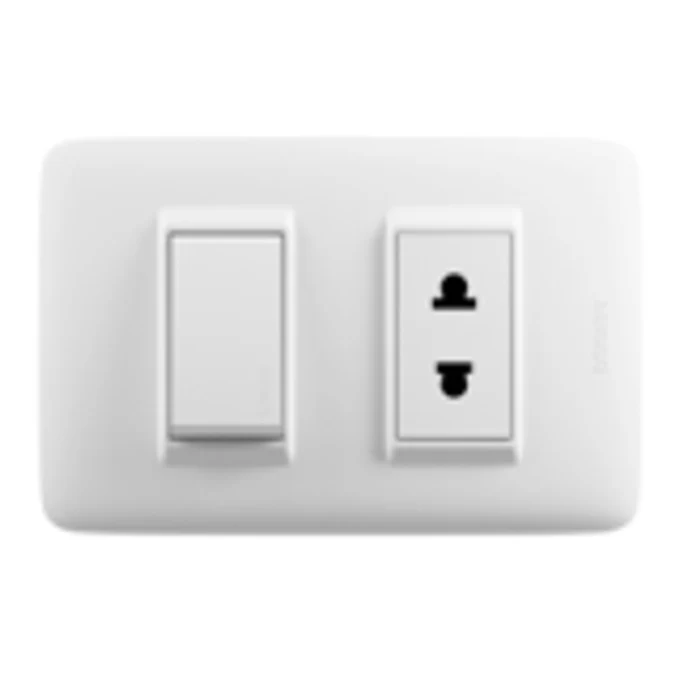 Interruptor con tomacorriente · Bticino — Materiales eléctricos